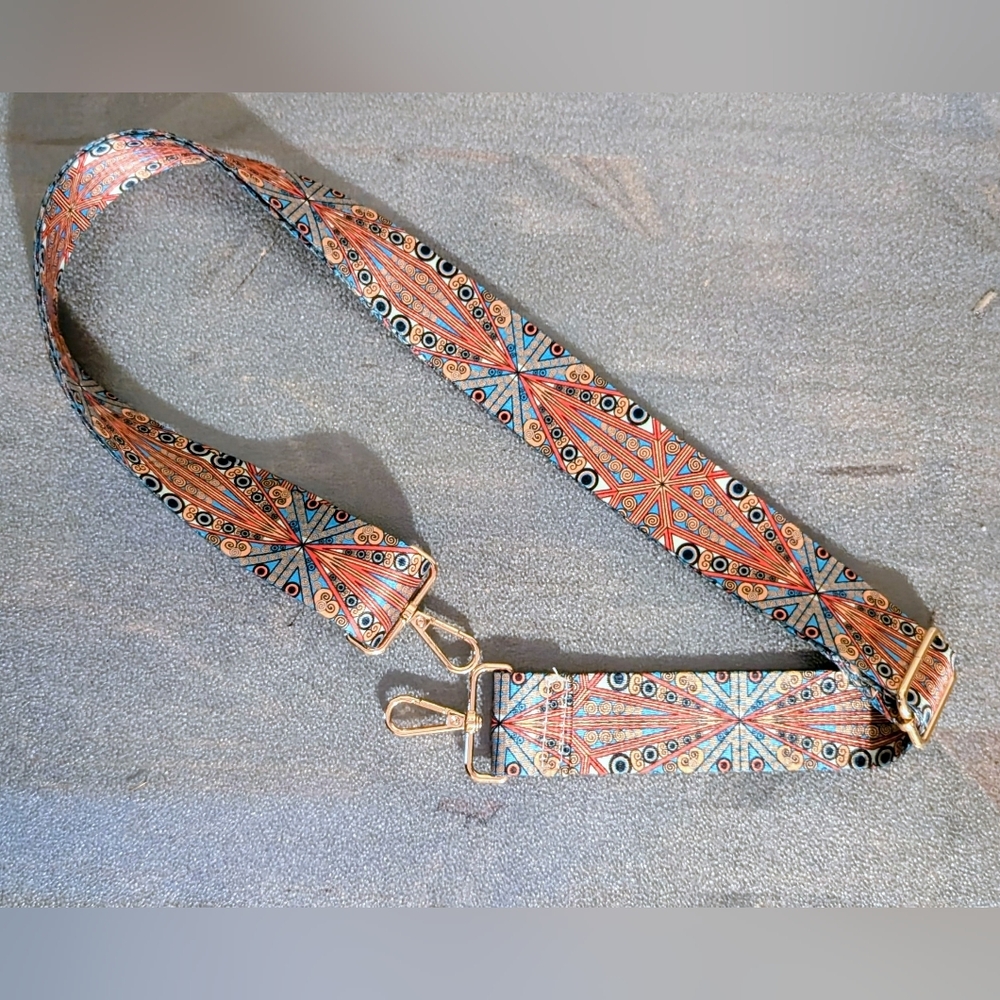 Bohemian Patterned Multicolor Bag Strap Strap Wit… - image 1